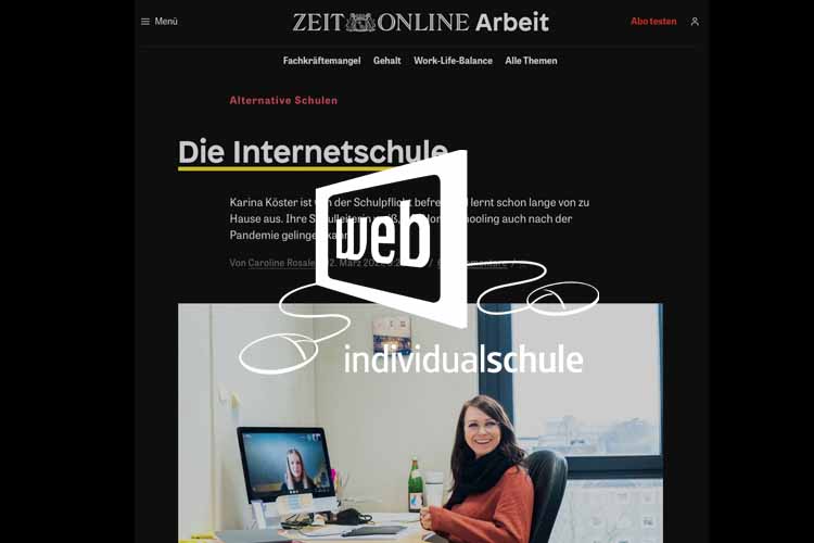 Artikel über die web-individualschule bei Zeit Online